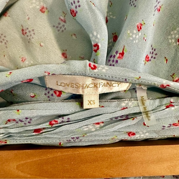 LoveShackFancy Jolene Silk Skirt in Blue - Picture 10 of 13